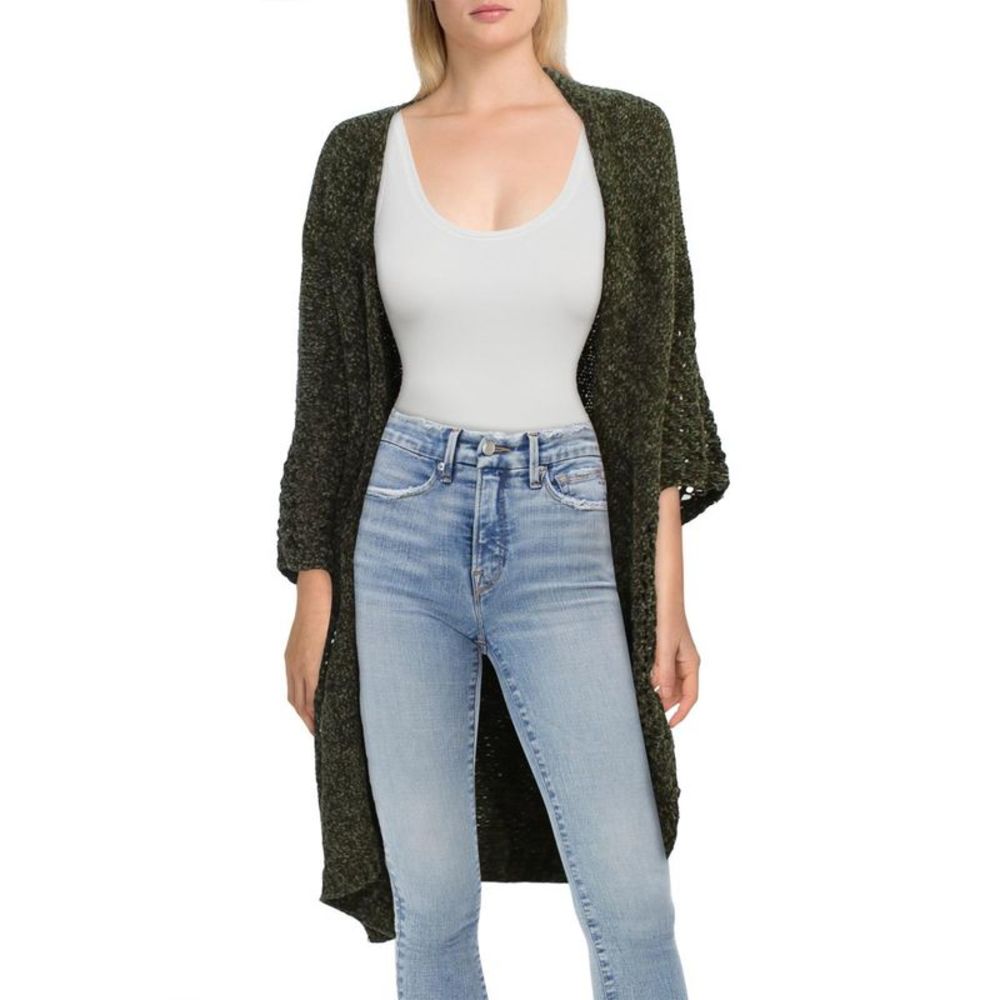 Accessory St. New York Womens Green Chenille Kimono Cardigan Sweater Top NWOT